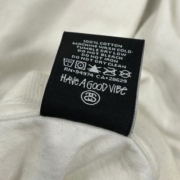 Stussy Amsterdam Chapter Logo Tee T Shirt White Size Large L B4 - Picture 3 of 5